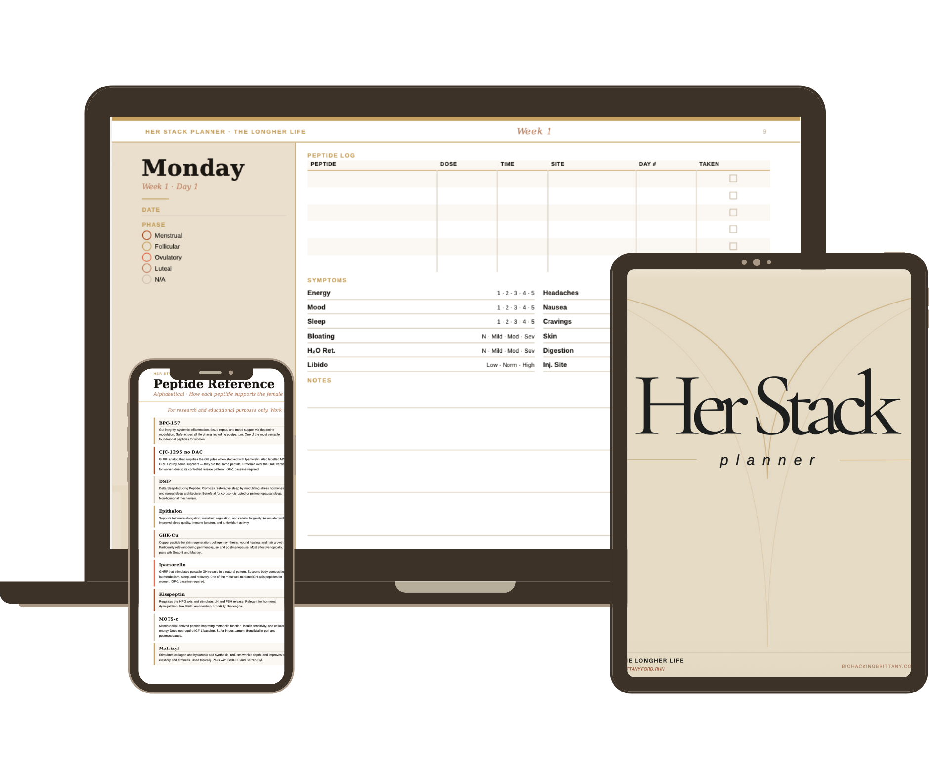 Her Stack Planner: 90-Day Peptide Tracking Journal for Women