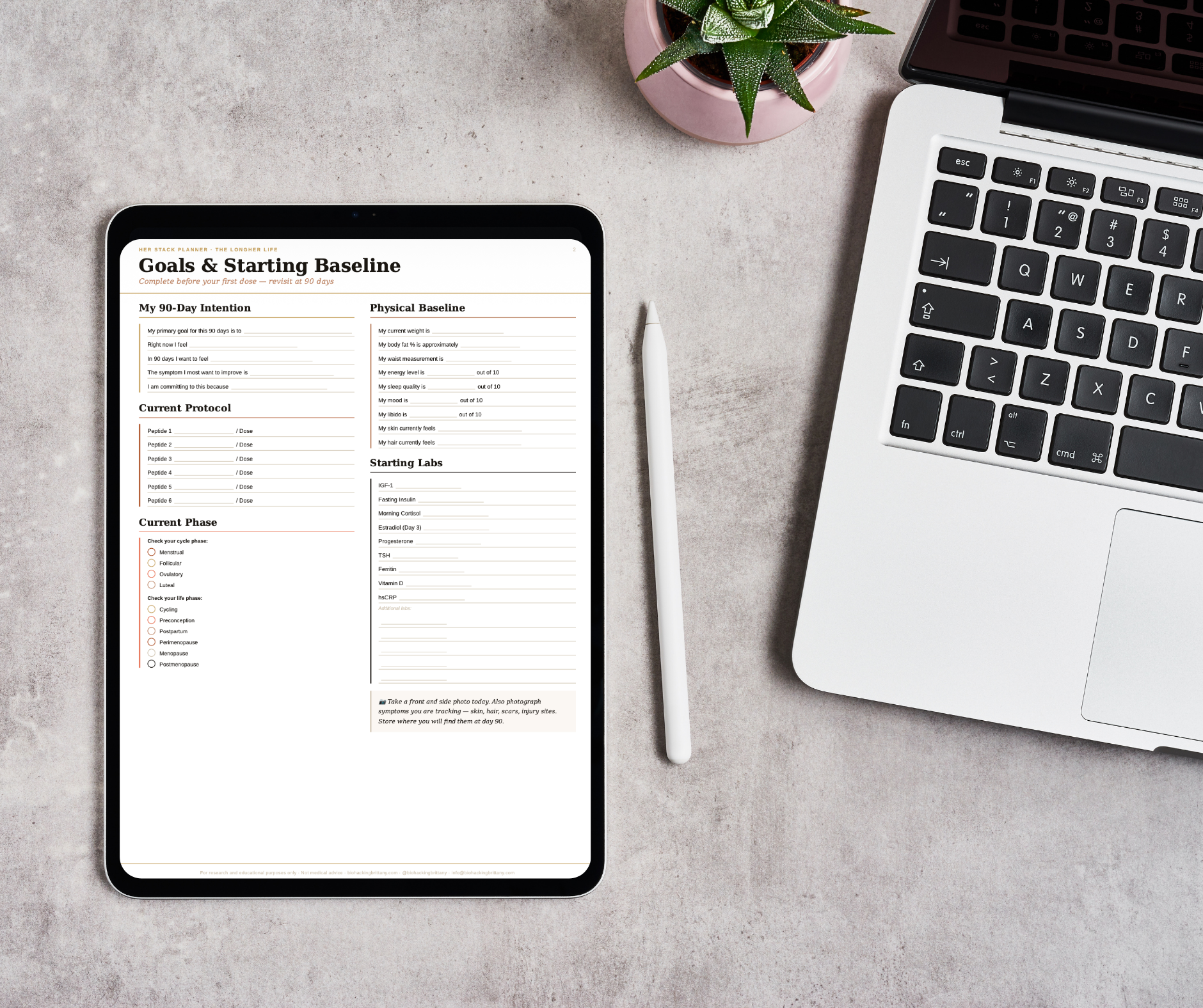 Her Stack Planner: 90-Day Peptide Tracking Journal for Women