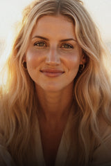 The Exhale masterclass, Brittany Ford on the beach at golden hour